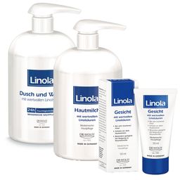 Linola Dusch und Wasch + Linola Hautmilch + Linola Gesicht