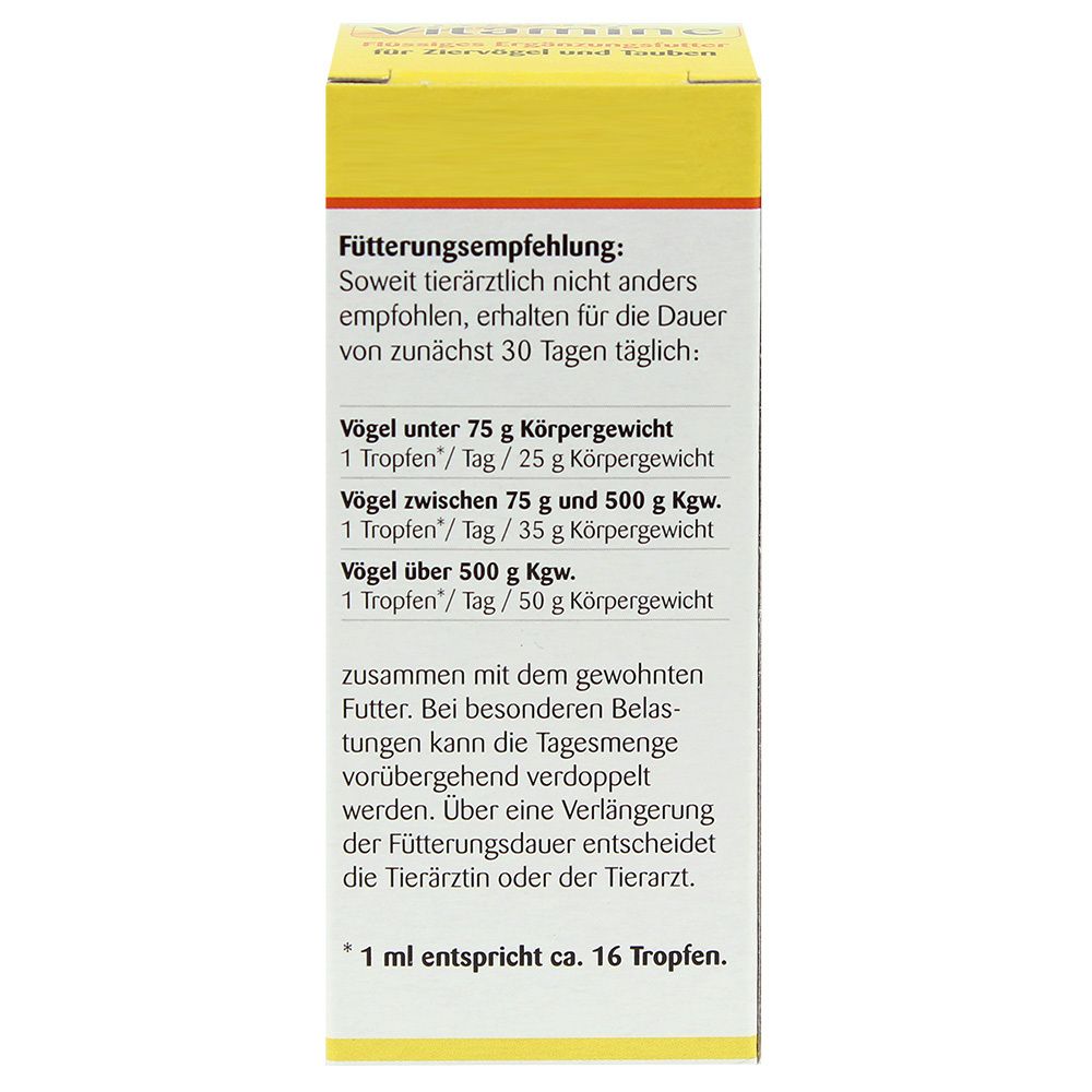 Multi-Vitamine Für Ziervögel und Tauben