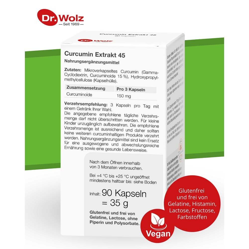 Curcumin Extrakt 45 Kapseln