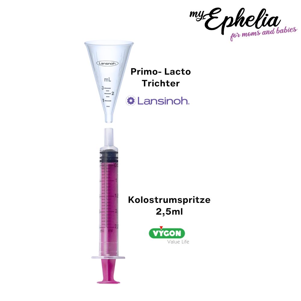 myEphelia Kolostrumspritze 5er Set mit Trichter
